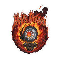 "HELL'S POWER"-KLISTREKLAR 8X6,3CM