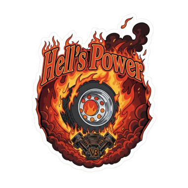 "HELL'S POWER"-KLISTREKLAR 8X6,3CM