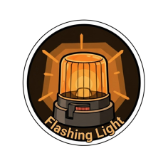 "FLASHING LIGHT" STICKER 8CM
