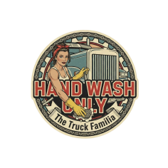 NAKLEJKA "HAND WASH ONLY" 8CM
