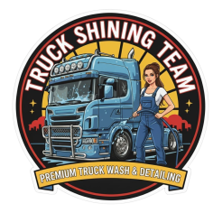 PEGATINA "TRUCK SHINING TEAM PREMIUM TRUCK WASH" 8 cm