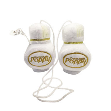 "POPPY" PLUCHE WITTE FLESSEN (2 STUKS)