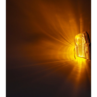 OMNIUS DOUBLE BURNER LAMP CLEAR LAMPSHADE/ORANGE LED