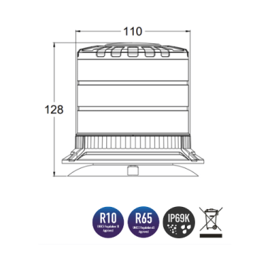 LÁMPARA DE DESTELLO LED X SPIDER 2 NARANJA CON IMÁN DE PANTALLA AHUMADA