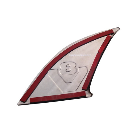 Decoración de acero inoxidable delante del asa Scania V8 cromada en relieve