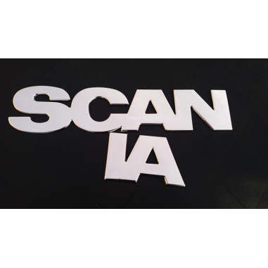 SCANIA NAPIS TŁOCZONY 3D CHROM DUŻY 82 CM
