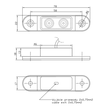 Side marker LED red light