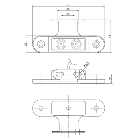 Side marker LED red light