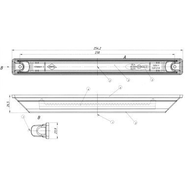 LED red marker light with reflex