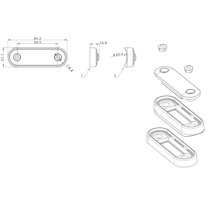 LAMPE DE DÉGAGEMENT LED BLANCHE 4 DIODES