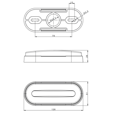 Poziční světlo LED ORANZOVE s odrazkou ADR