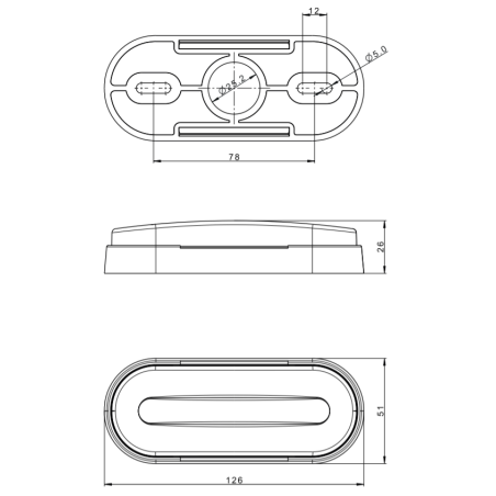 NARANCSSÁRGA LED JELZŐLÁMPA ADR REFLEKTORRAL