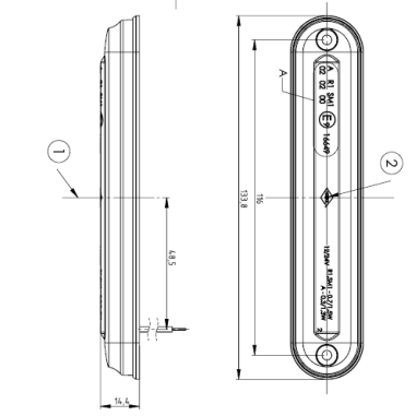 Marker light orange, light tube SLIM type LD 2333