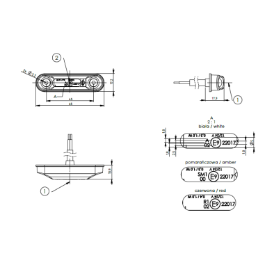 Marker light SLIM red type LD 2440
