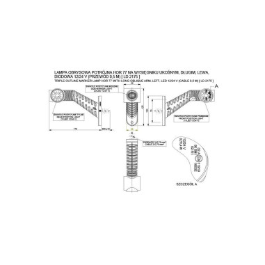 Triple outline marker light, with long oblique arm left white LD 2175