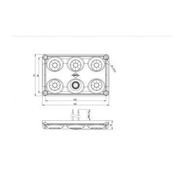 Interior light, rectangular with switch white  LWD 2153