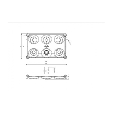 Interior light, rectangular with switch white  LWD 2153
