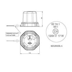 ROOSTER LED WAARSCHUWINGSLAMP AFSTANDSBROEF 12/24V LDO 2277 2