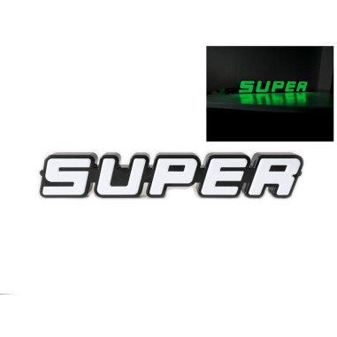 SZUPER EMBLÉMA, VILÁGÍTÓ ZÖLD LED
