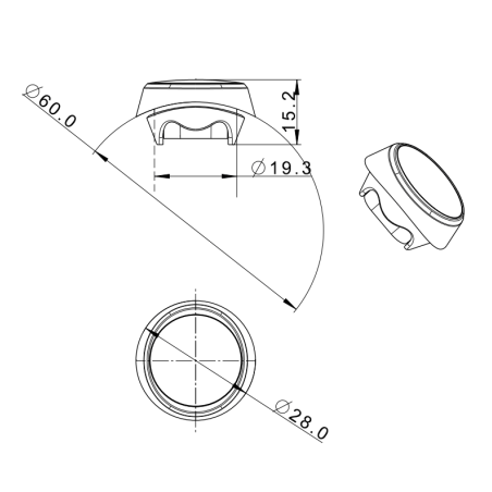 BIAŁA LAMPA OBRYSOWA LED WCISKANA FT-074 B
