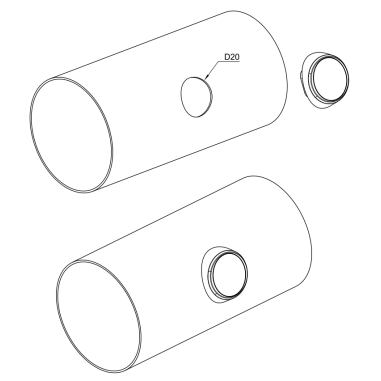 LAMPE DE MARQUAGE À LED ROUGE PRESSÉE FT-074 C