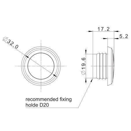 RÖD LED MARKERINGSLAMPA PRESSAD FT-074 C