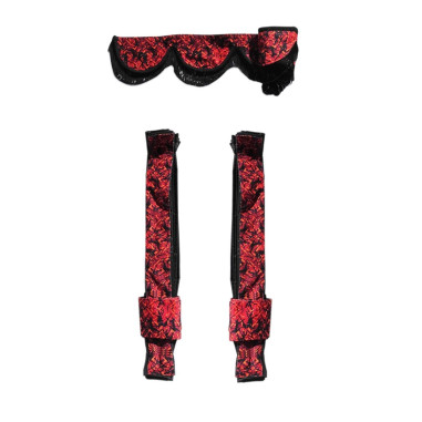 RED DANISH STYLE PLUSH TRUCK CURTAINS DP03