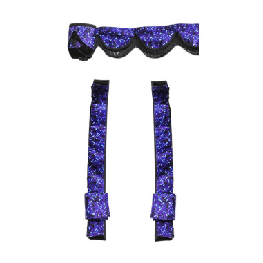 BLAUWE DEENSE STIJL PLUCHE GORDIJNEN DP03