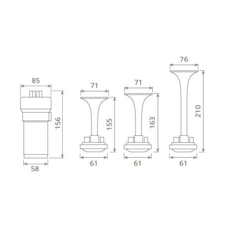 PNEUMATISK FANFARE 12V BUSS MED SEGER KOMPRESSOR