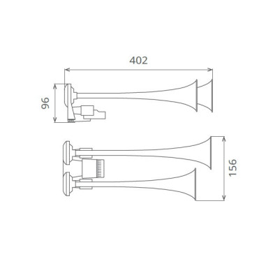FANFARA PNEUMATYCZNA PODWÓJNA 24V CHROM 2TON SEGER