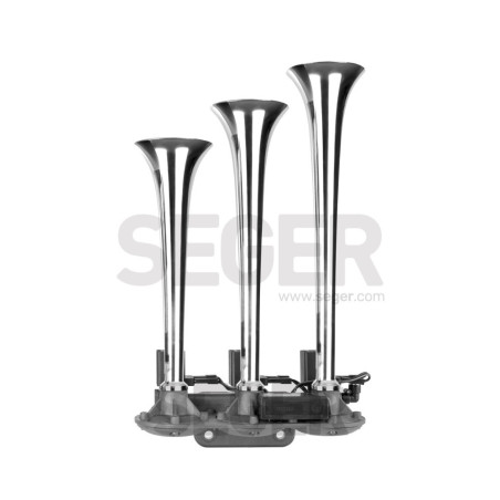 PNEUMATIQUE FANFARE TRIPLE 24V CHROME 3TON SEGER