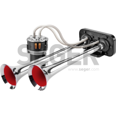 PNEUMATISK FANFARE 12V BUSS MED SEGER KOMPRESSOR