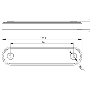 FEU DE POSITION À DIODES ÉLECTROLUMINESCENTES ROUGE FONCÉ LONG